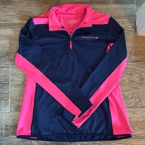 Vineyard Vines Navy and Pink Women's Top